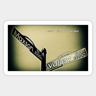 Maxson Road & Valley Boulevard, El Monte, California by Mistah Wilson Sticker